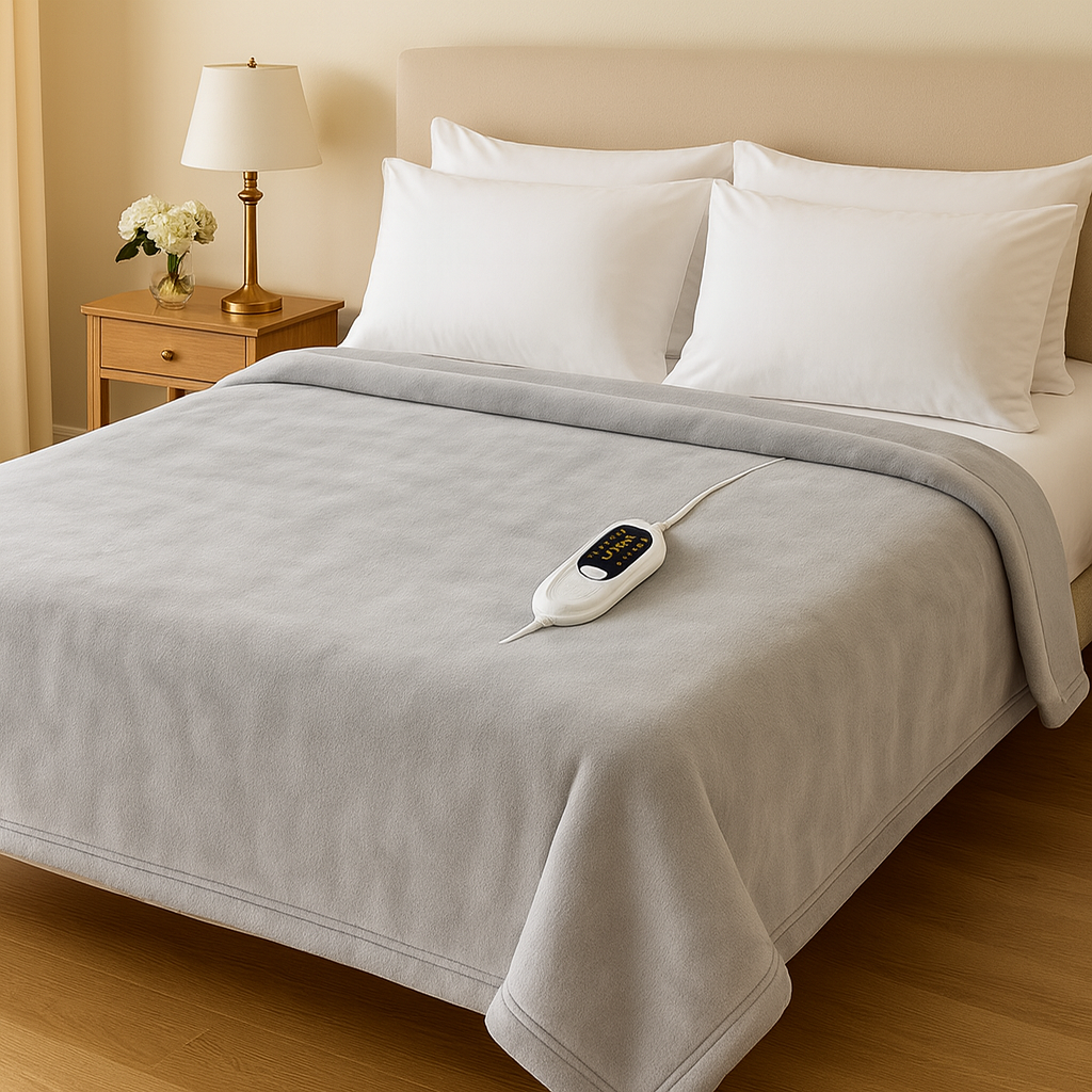FlaréLuxe™ Ultra-Soft Heated Blanket – Queen Size