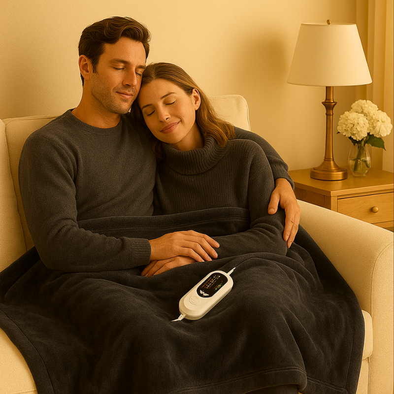 FlaréLuxe™ Ultra-Soft Heated Blanket – Queen Size