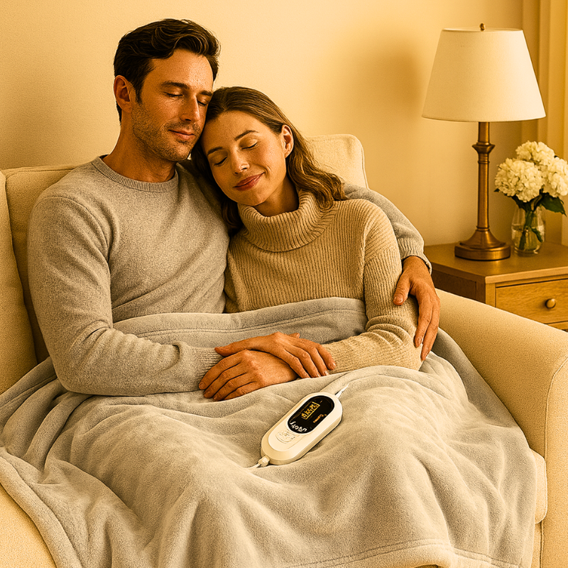 FlaréLuxe™ Ultra-Soft Heated Blanket – Queen Size