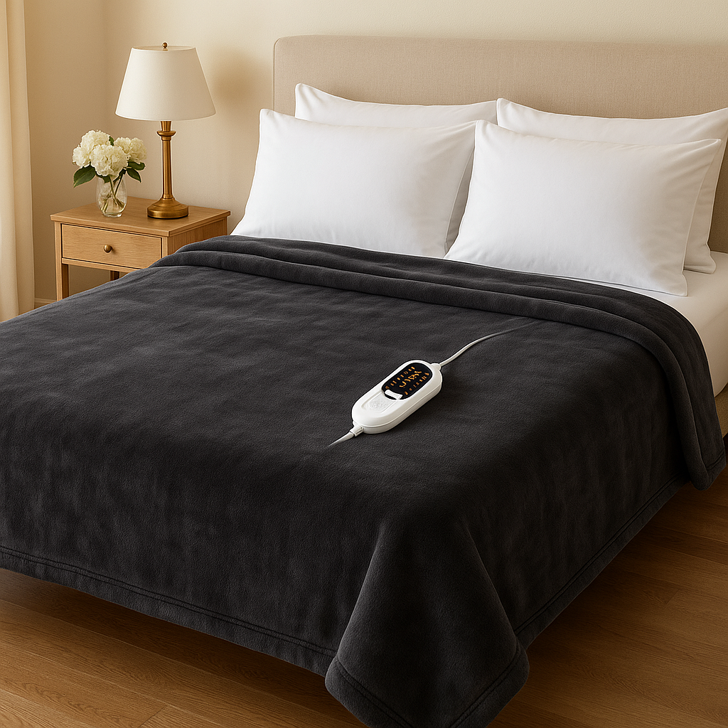 FlaréLuxe™ Ultra-Soft Heated Blanket – Queen Size